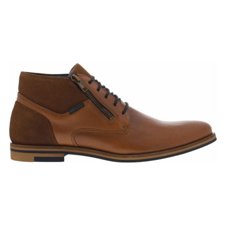 Bottines camel à bout droit avec un zip sur le...