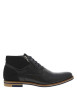 Thumbnail Bottines en cuir noires à bout droit avec un talon décroché bas