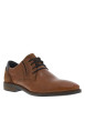 Thumbnail Derbies en cuir camel à bout droit et à talon décroché bas avec des lacets ronds - Image 3