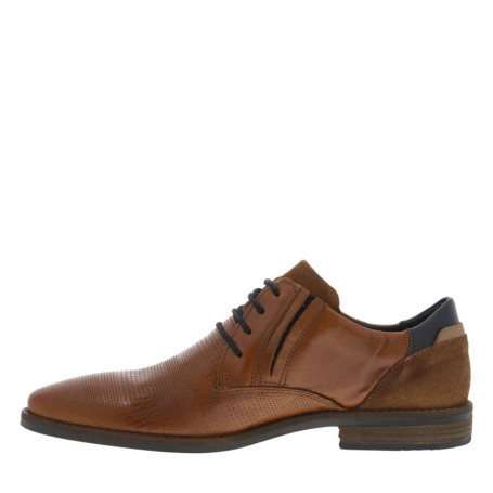Derbies en cuir camel à bout droit et à talon...