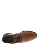Thumbnail Derbies en cuir camel à bout droit et à talon décroché bas avec des lacets ronds - Image 4