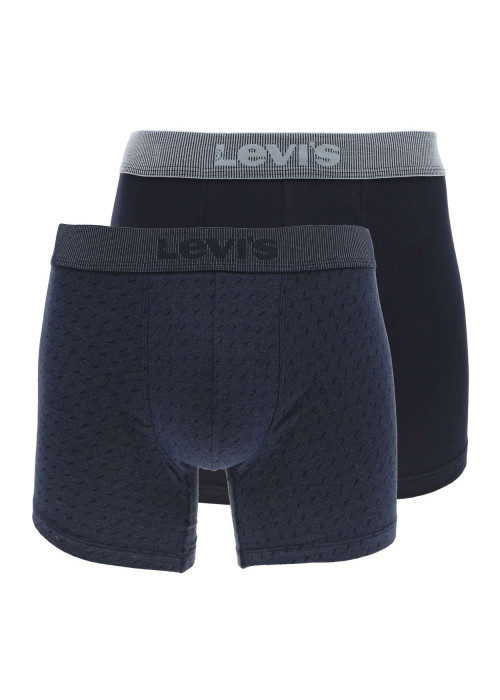 Lot de 2 boxers en coton mélangé classique multicolore uni avec une coupe fermée