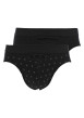 Thumbnail Lot de 2 slips en coton noir uni avec une coupe fermée et une taille élastiquée