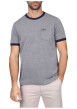 Thumbnail T-shirt manches courtes gris uni avec une coupe droite et un col rond
