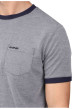 Thumbnail T-shirt manches courtes gris uni avec une coupe droite et un col rond - Image 3