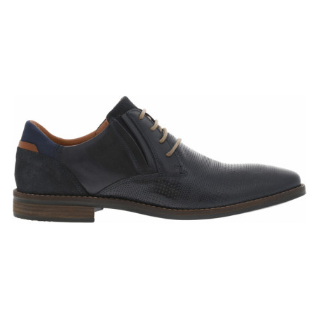Derbies en cuir marine à bout droit avec un...