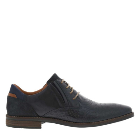 Derbies en cuir marine à bout droit avec un...