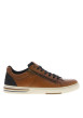 Thumbnail Sneakers en cuir camels avec des détails noirs et un zip à semelle plate