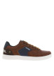 Thumbnail Tennis marrons et bleues marine à semelle plate blanche et à lacets plats