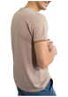 Thumbnail T-shirt manches courtes beige maille piquée avec une coupe droite et un col rond - Image 4
