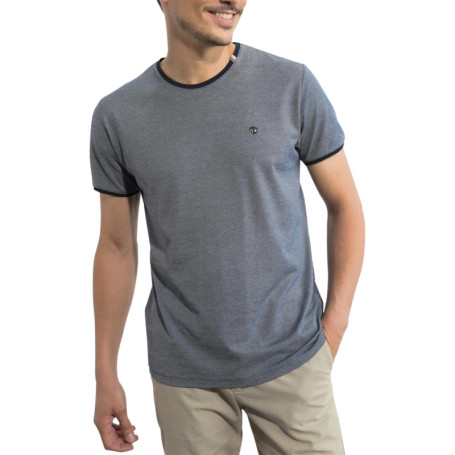 T-shirt marine maille piquée avec une coupe...