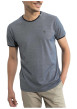 Thumbnail T-shirt marine maille piquée avec une coupe droite et un col rond