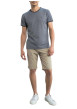 Thumbnail T-shirt marine maille piquée avec une coupe droite et un col rond - Image 2