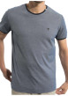 Thumbnail T-shirt marine maille piquée avec une coupe droite et un col rond - Image 3