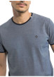 Thumbnail T-shirt marine maille piquée avec une coupe droite et un col rond - Image 4