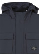 Thumbnail Blouson 4 poches marine uni avec une coupe droite et un col à capuche - Image 3