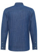 Thumbnail Chemise en coton bleue brut aspect denim à coupe slim fit et à col américain - Image 2