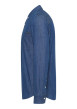 Thumbnail Chemise en coton bleue brut aspect denim à coupe slim fit et à col américain - Image 4