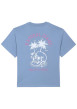 Thumbnail T-shirt en coton bleu imprimé au dos et à la poitrine à coupe droite - Image 2