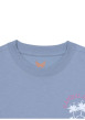 Thumbnail T-shirt en coton bleu imprimé au dos et à la poitrine à coupe droite - Image 3