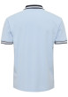 Thumbnail Polo en coton bleu ciel à détails bleus marine uni à coupe droite avec une poche - Image 2