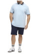 Thumbnail Polo en coton bleu ciel à détails bleus marine uni à coupe droite avec une poche - Image 5