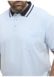 Thumbnail Polo en coton bleu ciel à détails bleus marine uni à coupe droite avec une poche - Image 6
