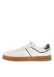 Thumbnail Tennis en cuir écrues avec des détails verts à semelle plate et à lacets plats - Image 2