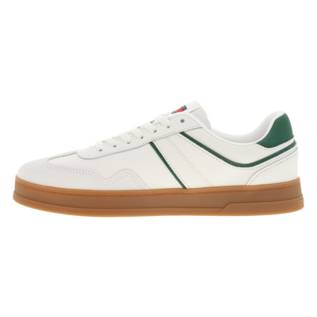 Tennis en cuir écrues avec des détails verts à...