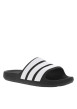 Thumbnail Claquettes noires avec des bandes blanches à l'avant et à semelle plate - Image 3