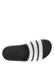 Thumbnail Claquettes noires avec des bandes blanches à l'avant et à semelle plate - Image 4