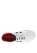 Thumbnail Tennis en toile basses blanches à détails marine et rouges à lacets plats - Image 4
