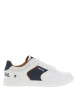 Thumbnail Tennis blanches avec des détails bleus denim à semelle plate et à lacets plats - Image 2