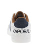 Thumbnail Tennis blanches avec des détails bleus denim à semelle plate et à lacets plats - Image 12