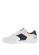 Thumbnail Tennis blanches avec des détails bleus denim à semelle plate et à lacets plats - Image 8