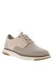 Thumbnail Sneakers en cuir beiges avec le bout et le talon en maille et à lacets ronds - Image 3