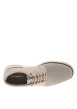 Thumbnail Sneakers en cuir beiges avec le bout et le talon en maille et à lacets ronds - Image 4