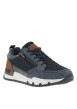 Thumbnail Sneakers bleues marine à empiècements en filet et à lacets plats avec un zip - Image 3