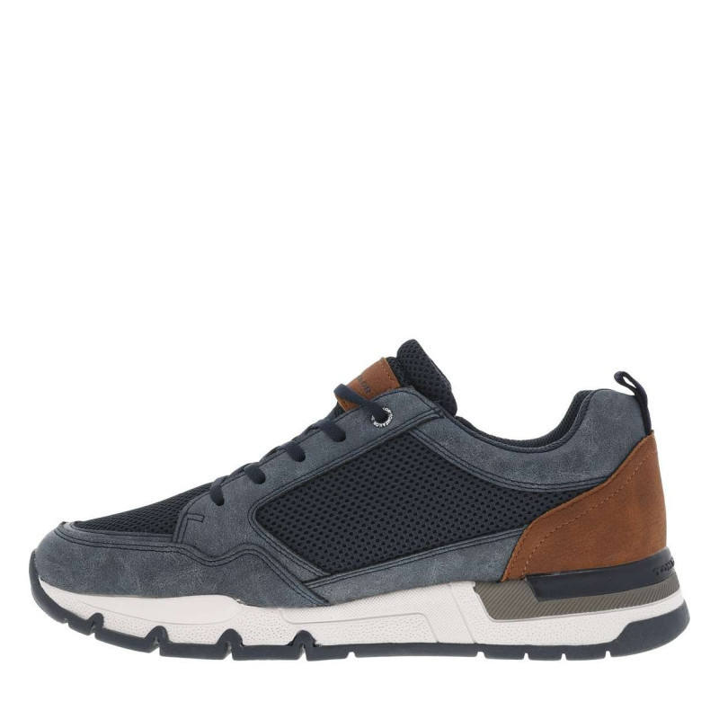 Tom Tailor - Sneakers Bleues Marine à Empiècements En Filet Et à Lacets Plats Avec Un Zip - Marine Tom Tailor - Sneakers Bleues Marine à Empiècements En Filet Et à Lacets Plats Avec Un Zip - Marine