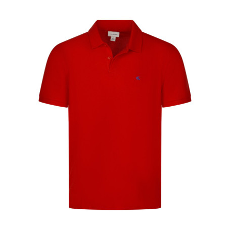 Polo manches courtes en coton rouge maille...