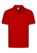 Thumbnail Polo manches courtes en coton rouge maille piquée à coupe droite et col à revers