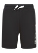 Thumbnail Short Jogging en coton mélangé noir uni avec une coupe droite