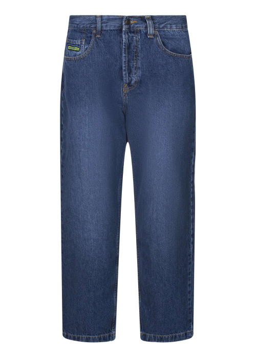 Jean Worker Baggy Denim Rsi en coton indigo uni à coupe large