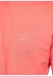 Thumbnail T-shirt en coton corail uni à col rond avec une petite écriture ton sur ton - Image 3