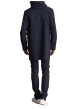 Thumbnail Parka à capuche bleue marine uni à coupe longue et à détails tricolores - Image 2