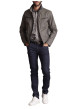 Thumbnail Blouson en coton kaki uni à col montant avec des poches zippées à la poitrine