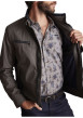 Thumbnail Blouson en coton kaki uni à col montant avec des poches zippées à la poitrine - Image 3