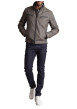 Thumbnail Blouson en coton kaki uni à col montant avec des poches zippées à la poitrine - Image 4