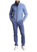 Thumbnail Blouson bleu uni à col montant avec des poches latérales zippées - Image 4