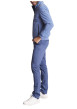 Thumbnail Blouson bleu uni à col montant avec des poches latérales zippées - Image 5